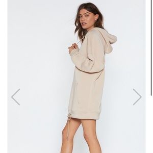 Black Hooded Sweatshirt Dress